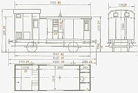 Windbergbahn - Packwagen - Ma&szlig;zeichnung