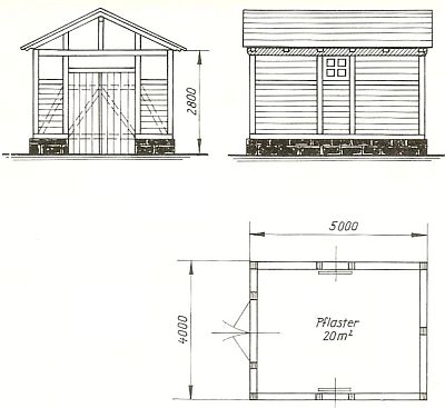 Bahnhof Bannewitz - Gebäude - Postschuppen - Maßzeichnung vom Original.