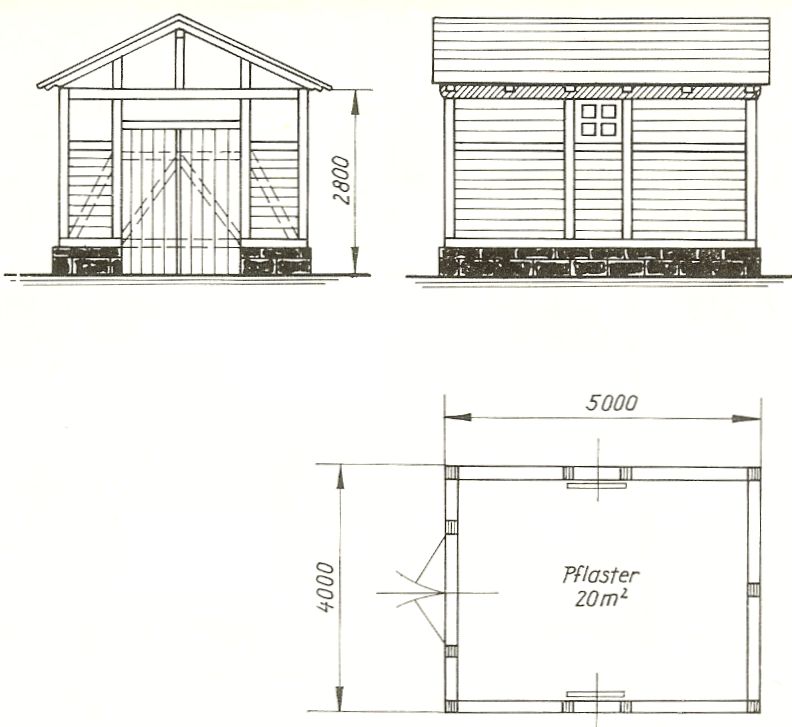 Bahnhof Bannewitz - Gebäude - Postschuppen - Maßzeichnung vom Original