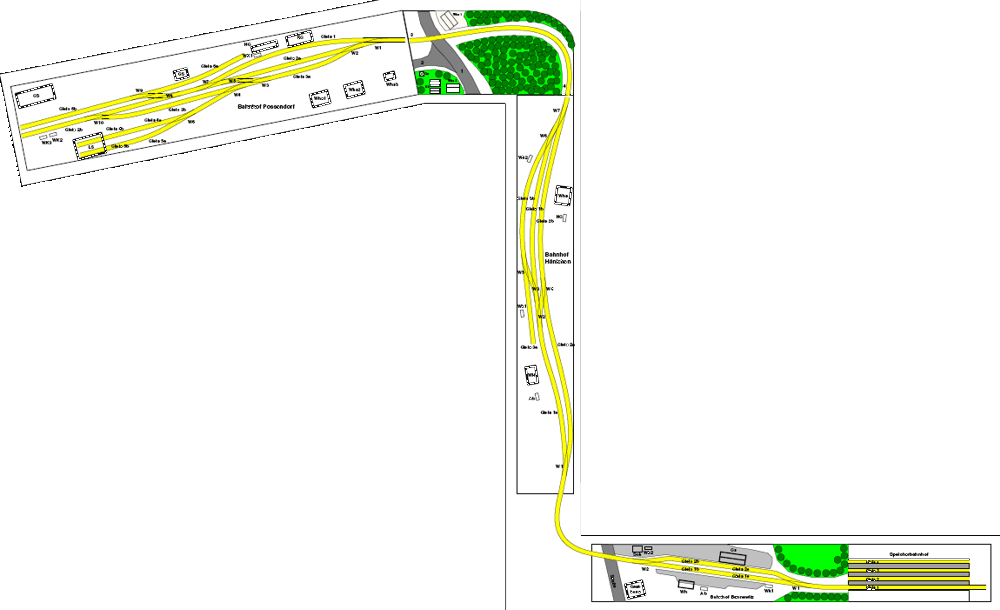 Bahnhof Bannewitz - Anlagenplanung - Gleisplan - Aufbau in Z-Form